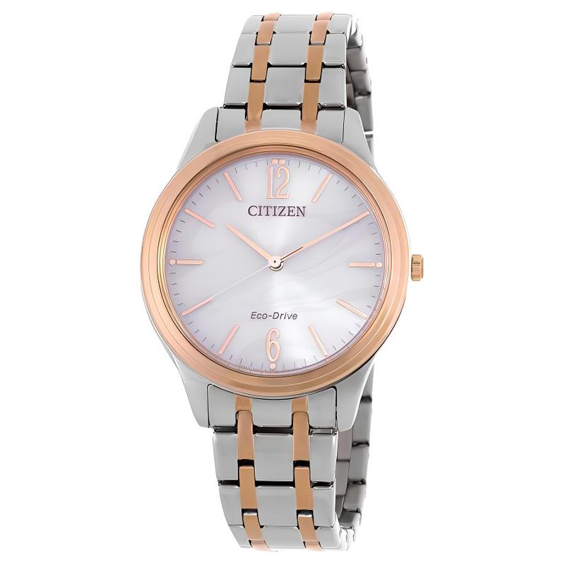 

CITIZEN Eco-Drive series 50 meters waterproof fashion simple style light Quartz Steel Strap 34mm women s watch white dial EM0416-78A білий