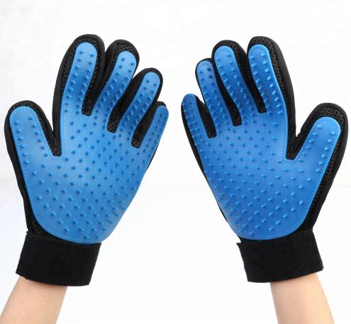 High Quality Pet Massage Gloves Hair Remover Deshedding Brush Grooming for Dog Cat небесно-голубой