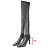 Fashion Women's Knee Length Pointed High Heel Cool Boots Hollow Long Boot Women's Water Diamond Sexy Fashion Mesh Sandal Sandalias Muje