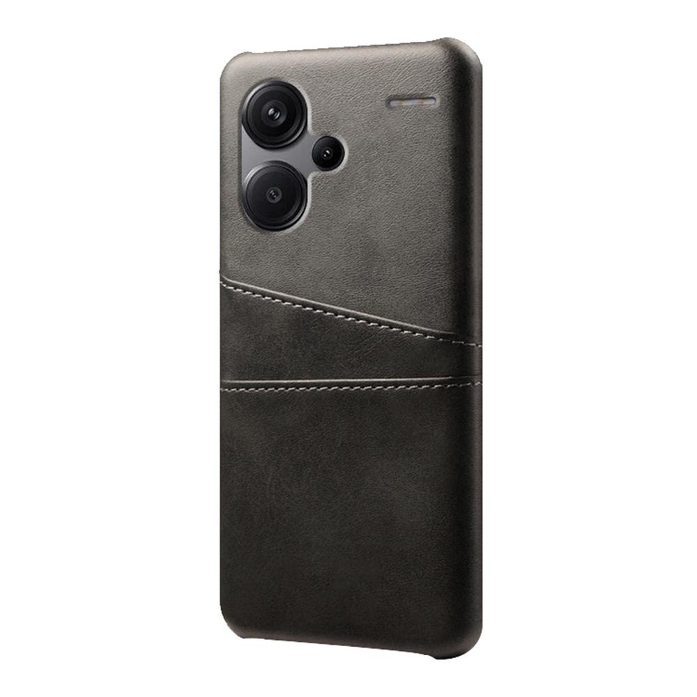 

For Xiaomi Redmi Note 13 Pro+ 5G Case Dual Card Slots PU+PC Slim Phone Cover Grey
