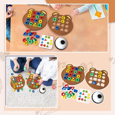 Lernspielzeug Früherziehung Spiel Geometrisches Form-Matching-Spiel mit Puzzles für 2 Spieler Form-Farbsortierspielzeug