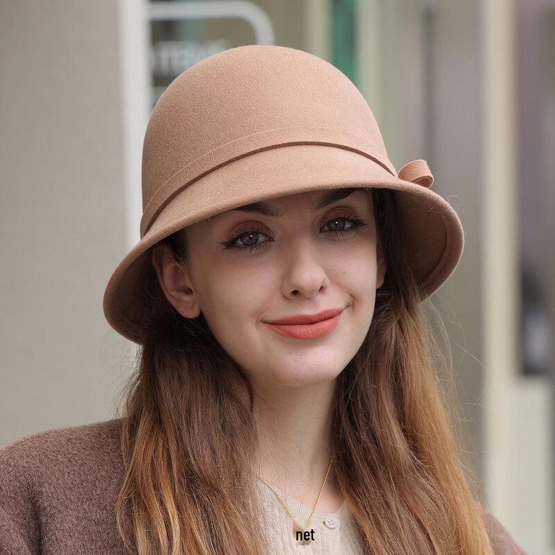 JIAOXIU Ретро Шерстяная Фетровая Шляпа-Ведро One Size