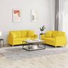 Vidaxl 2-Cz. Living Room Set With Cushions, Light Yellow, Fabric