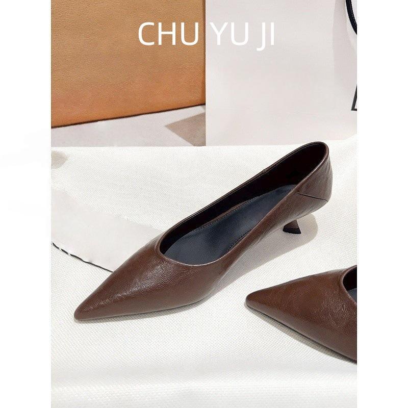 The first season is soft and not tired, the feet are comfortable, high heels, thin heels, autumn pointed-toed ancient single shoes