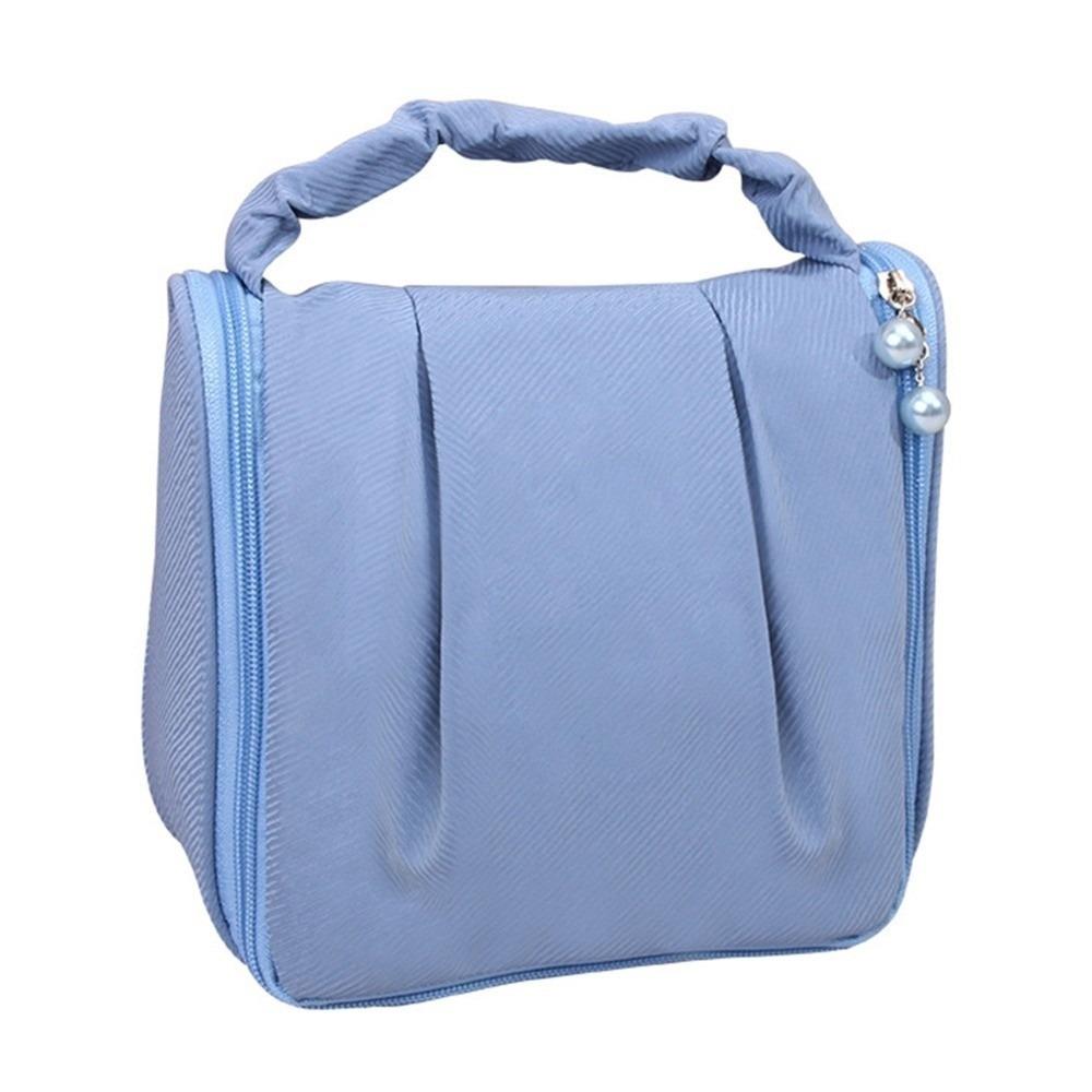 

Large Capacity Cloud Cosmetic Bag Solid Color Toiletry Pouch Wash Handbag for Outdoor Traveling синій