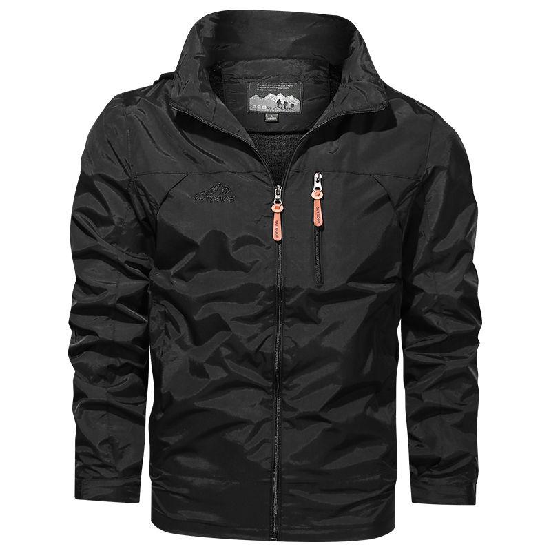 Spring Autumn Men's Windbreaker Tactical Jacket Waterproof Outdoor Hooded Coat Sports Field Climbing Thin Outwear Streetwear Coat