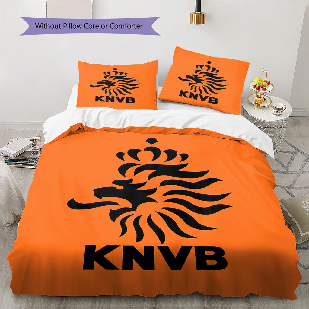 KNVB Pattern Bedding,Quilt Set Quilt Cover Pillowcase Home Birthday Gift(1 * duvet cover + 2 * pillowcase, without core)