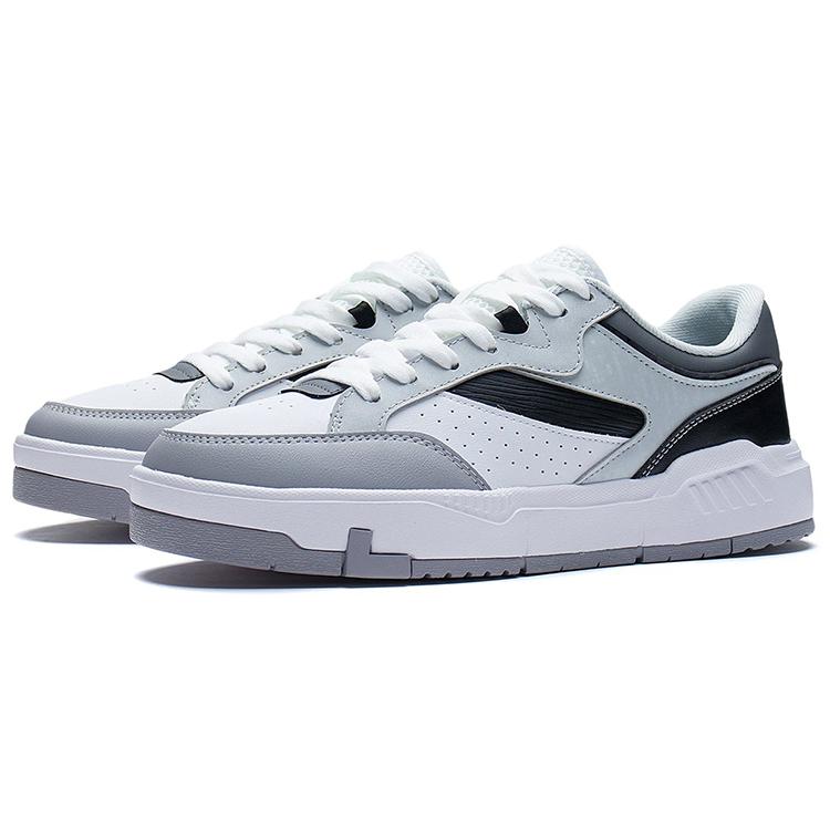 New LiNing Wear Resistant And Lightweight Low Top Skateboard Shoes Men's Black White Gray AGCS031-3