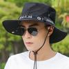 Men s Fisherman Hat Summer Outdoor Fishing Sunscreen Face Cover UV Protection Big Brim Black
