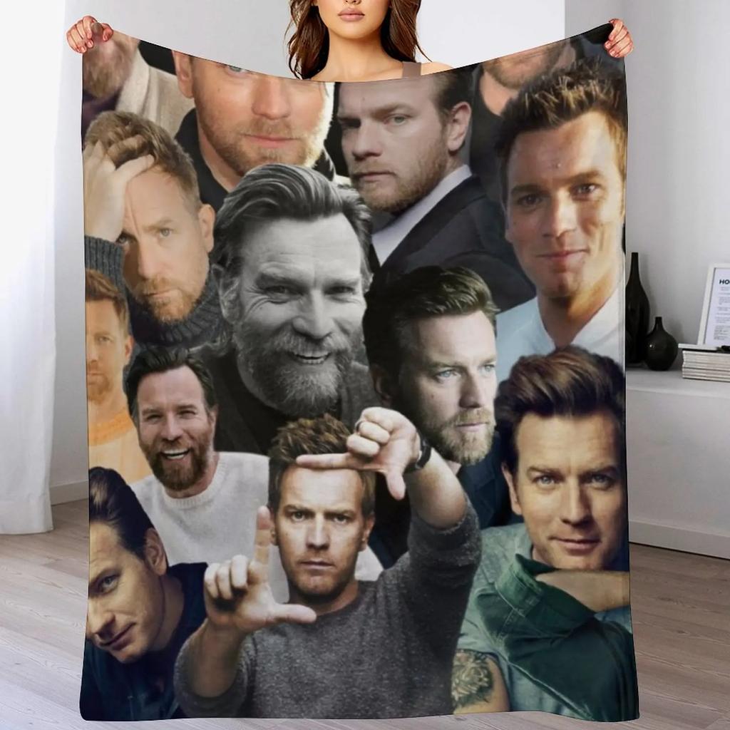 Ewan McGregor photo collage Throw Blanket Hair Blanket Decorative Throw Blanket Blankets Sofas Of Decoration
