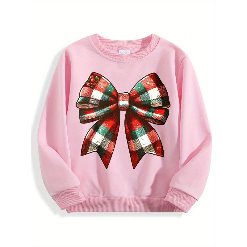 Kids Crewneck Sweatshirt, Bow Graphic Print