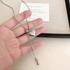 Stainless Steel Exquisite Long Necklace with Heart Pendant Adjustable Chain Sweater Neck  Jewelry for Women Accessories Gifts