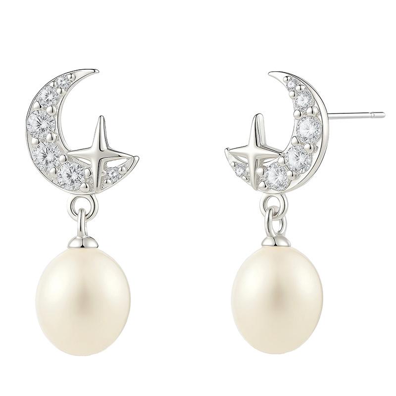 925 Sterling Silver Star and Moon Earrings: Elegant, Versatile Studs for Women