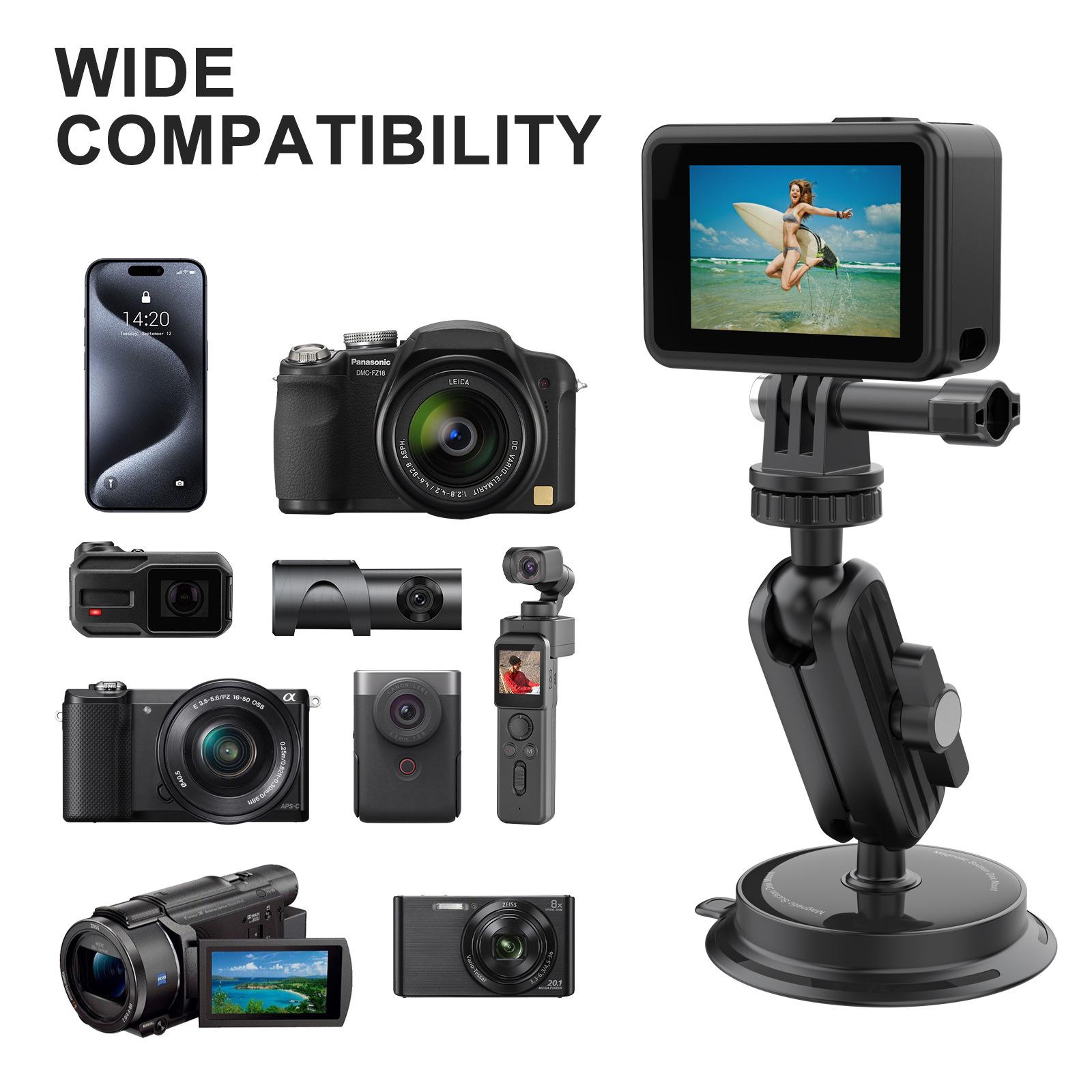 

K03 For Insta360/GoPro Rotatable Action Camera Bracket Magnetic Suction Cup Mount Camera Support Stand Type A