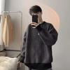 Rundhals-gestreifter Pullover Herren Herbst und Winter neue Mode Pullover Strickpullover Retro locker vielseitige Kleidung