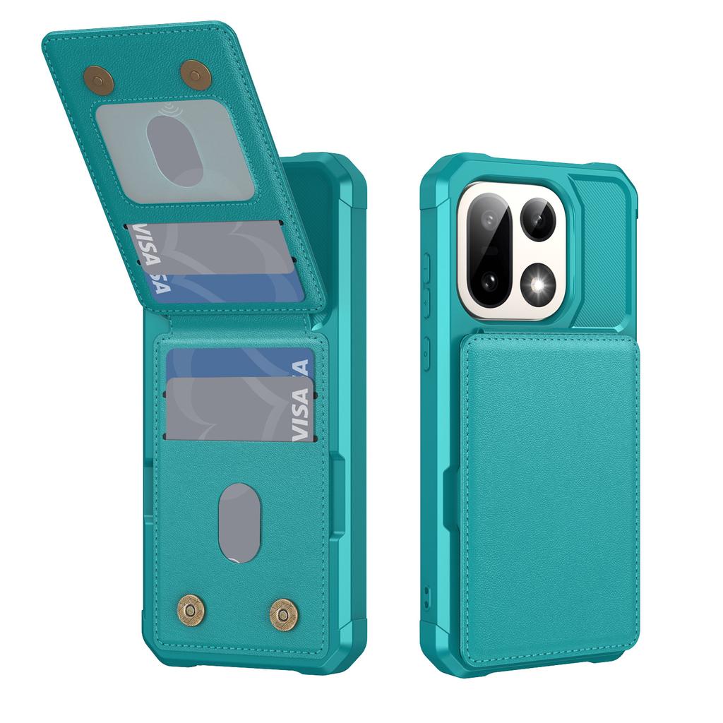Applicable To Oneplus15 Mobile Phone Case, OnePlus 15 Back Cover Card Holder Anti-drop Protective Case Open Solid Color Case Up and Down