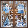 Removable PVC Window Film Christmas Snowflakes Santa Static Sticker, Waterproof Decorative Stickers for Glass Decal, Cling Holiday Party And