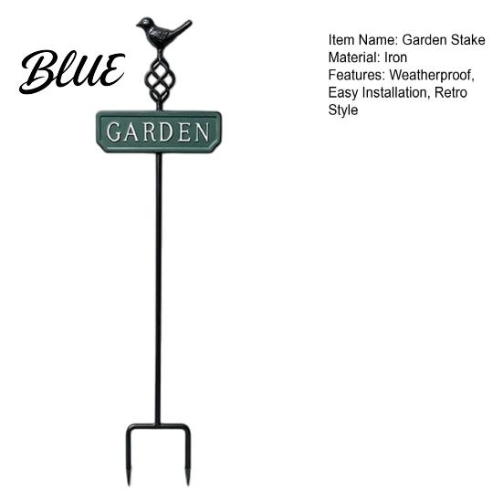 Durable Plant Support Stakes Retro Bird Garden Stake Metal Sign Rustic Iron for Gardening Yard Decoration with Stake Flower Bed Lawn Aged