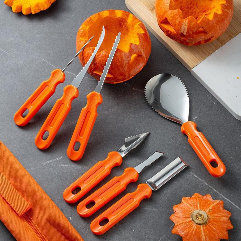 7pcs/Set Halloween Stainless Steel Pumpkin Carving Tools Kit Professional Pumpkin Carving knife Set With Storage Bag7