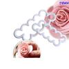 3PCS 3D Rose Printing Cutting DIY Cake Decor Fondant Embossing Plastic Mold Kitchen Baking Pastry Tool Accessories