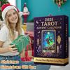 Tarot Adventskalender 2025 24 Tage Acryl Countdown Kalender mit Überraschungskarten Weihnachtsbaumschmuck für Feiertagsdekoration