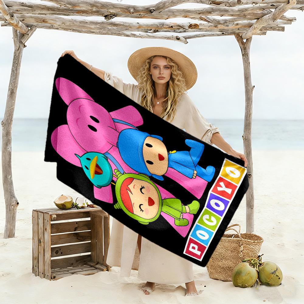 Pocoyo Beach Towel Super Soft Microfiber Quickdry Fabric Comfortable Lightweight Suitable for Sports, Travel, Swimming, Yoga, Bathroom, Beach, And Poo