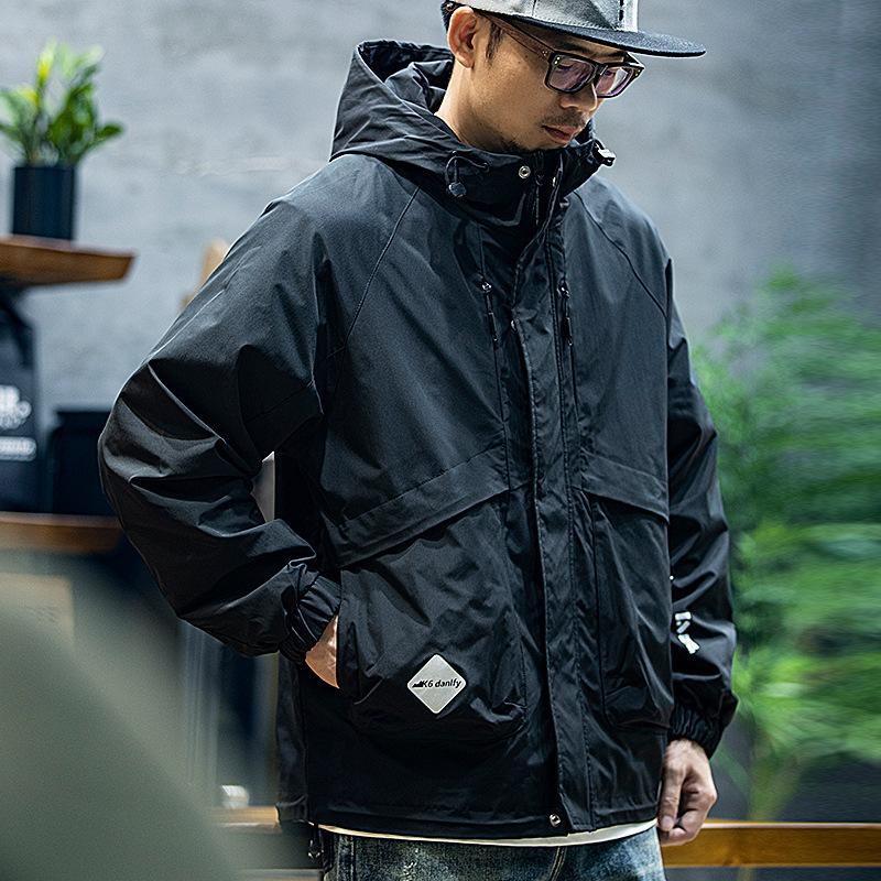 Jacket Jacket Men'S Loose Tide Brand Large Size Jacket American Hooded Waterproof Outdoor Mountaineering Suit Tide