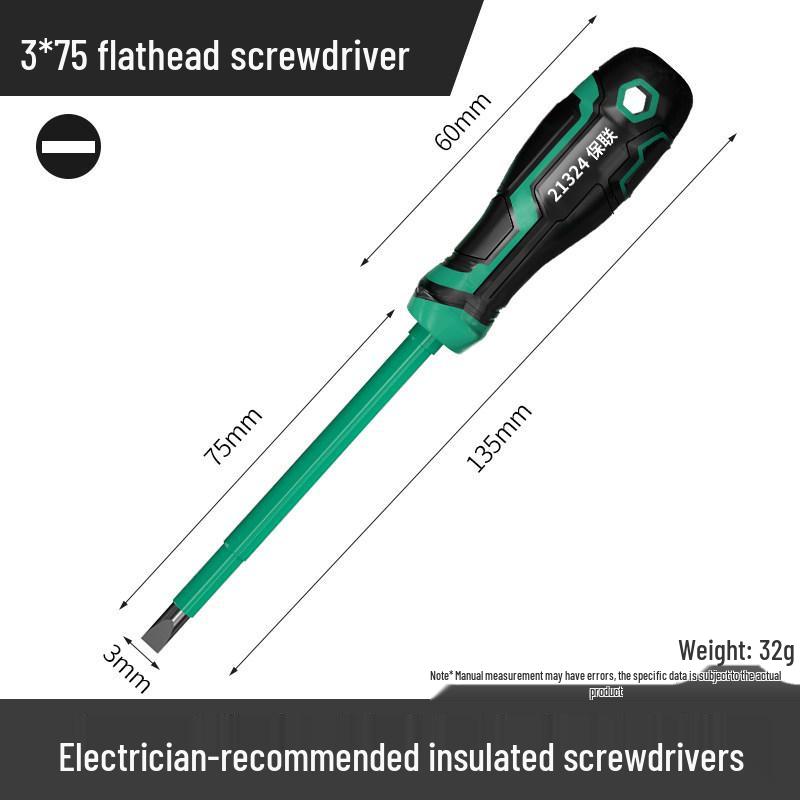 Insulated Magnetic Phillips & Flathead Screwdriver Set for Household & Electricians