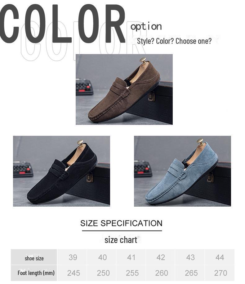 Men's Spring Suede Moccasins: Trendy British Loafers, Slip-On Driving Shoes