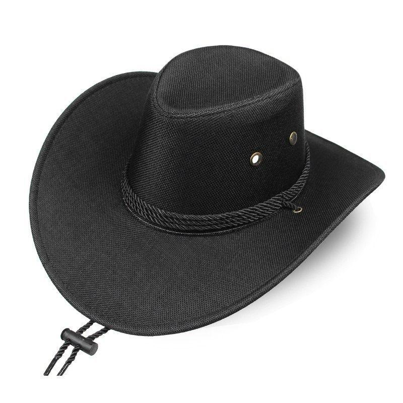 1 STK Retro Leinen Sonnenschutz Kappe Britischer Stil Western Cowboy Einfarbig Herren Atmungsaktiv