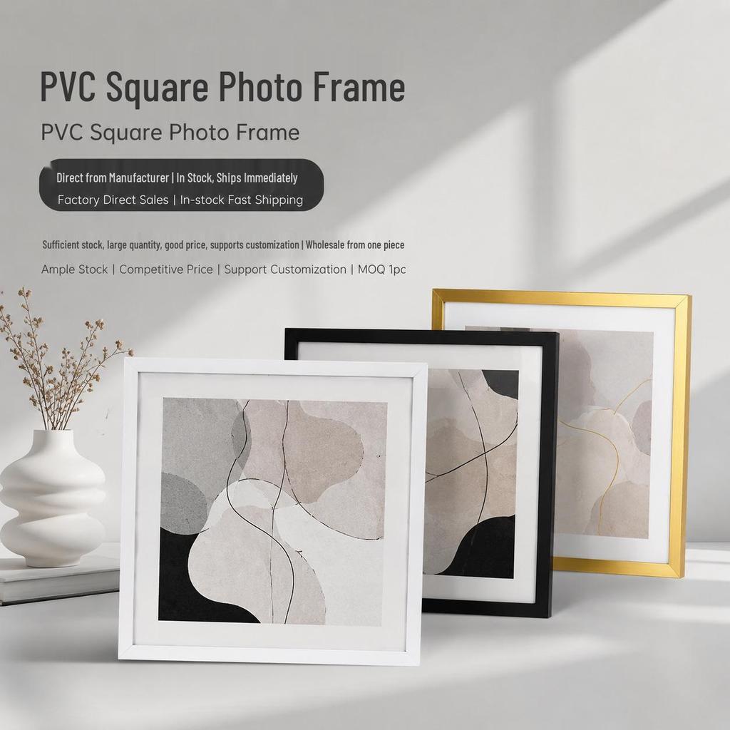 3D PVC Square Photo Frame for Art and Photos - Ideal for Office, Living Room, Hallway, or Wall Display