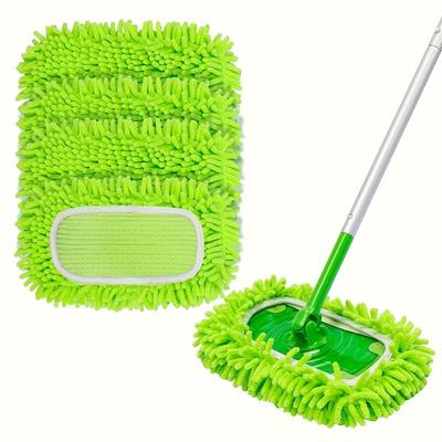 4PC Washable Microfiber Mop Pads Reusable Cleaning Cloths Super Absorbent Woven Fabric Mop Replacement Pads Suitable for Both Dry and Wet Use