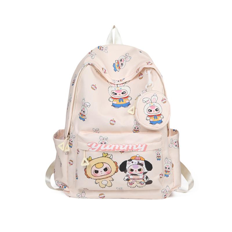 

Детские сумки Милый мультяшный рюкзак для учеников начальной школы Легкий рюкзак большой вместимости для детского сада бежевый