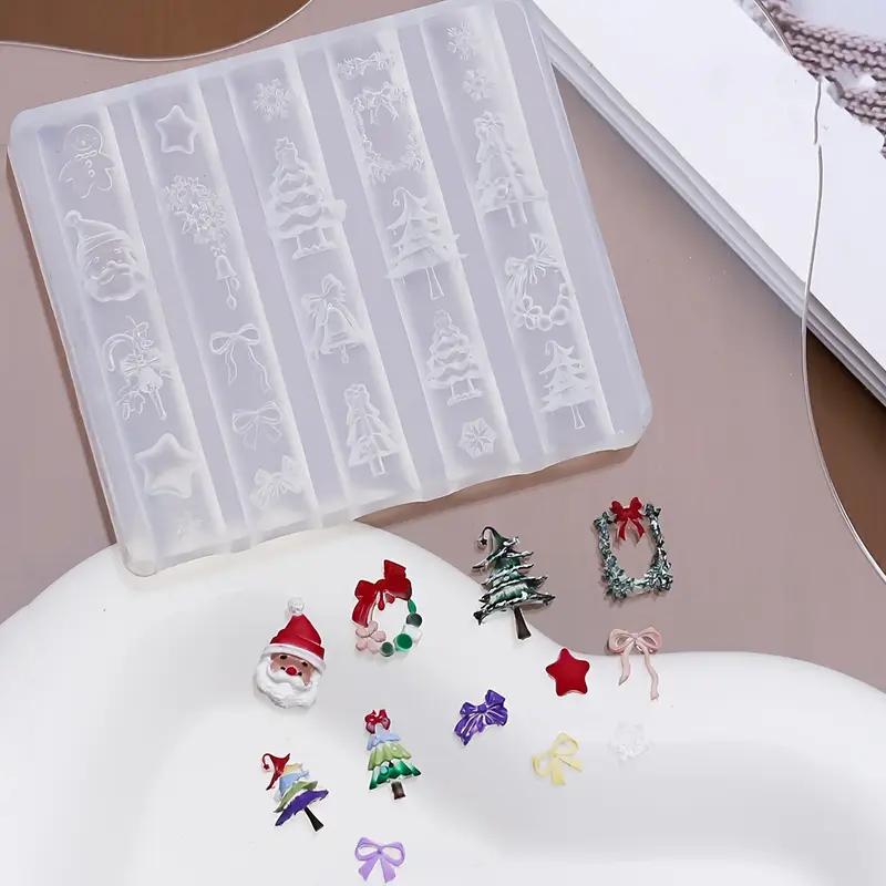 WTEMPO Christmas Silicone Nail Art Mold High Transparency Curved Surface Design DIY Manicure Accessories Template Tool for Nail Surface Decoration