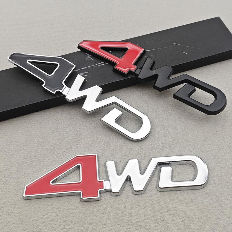 3D Metal Car Logo 4WD Sticker Trunk Badge Fender Side Emblem For JEEP Toyota Frod Chevrolet Honda Universal Accessories Wq1