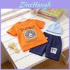 Childrens Cotton Short Sleeve Tshirt And Shorts Set With Cartoon Prints For Toddler Summer Wear