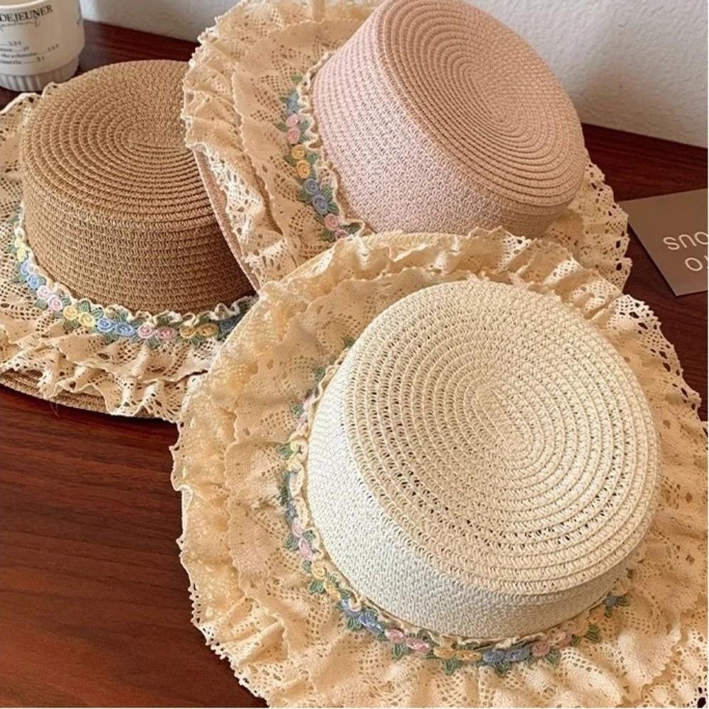 Sun Protection Straw Sun Hat Large Brim Beach Sunshade Hat Sweet Sun Protection Hat Summer