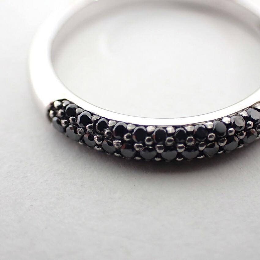 [Pre-owned] K18WG Black Diamond Ring / Size 11 / j66-4