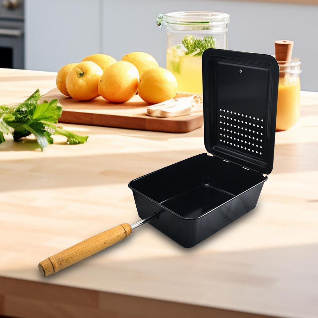 Campfire Popcorn Popper, BBQ Tool, Comfortable Handle Nonstick Pan, Maker for Party,