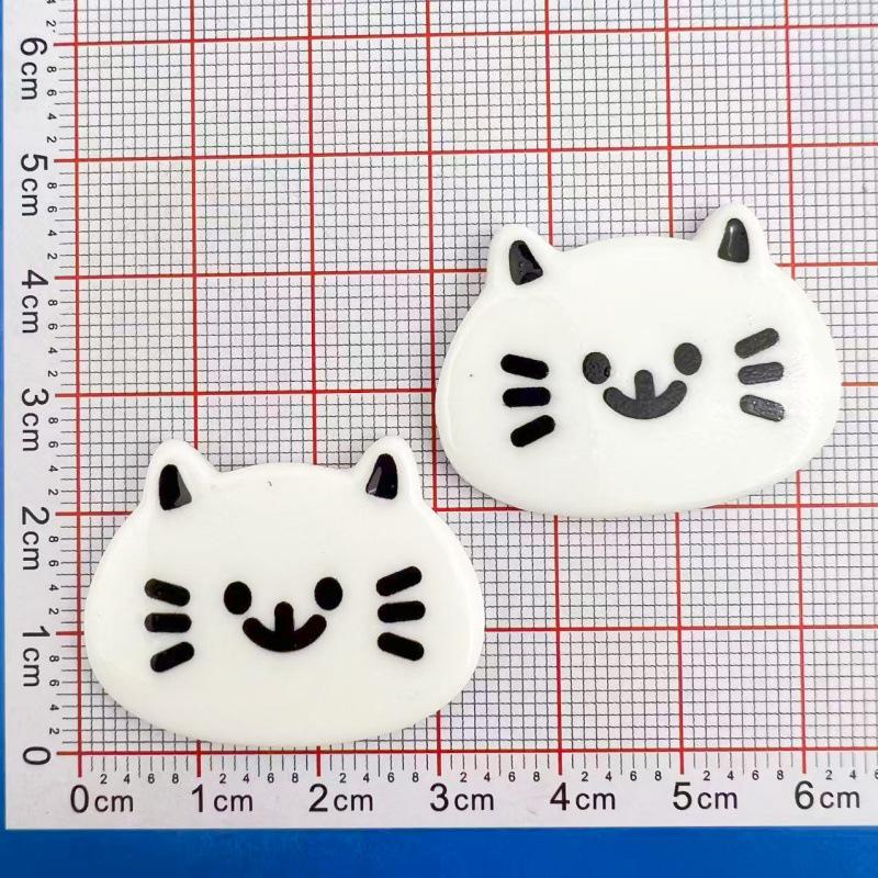 Handmade Black & White Cartoon Kitten Resin Accessories: Hair Clips, Phone Cases, Keychains, Pendants, Ornaments.