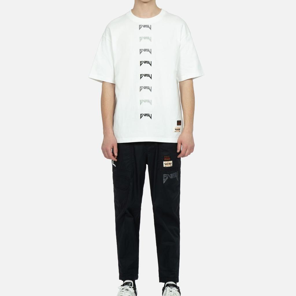 Evisu Multi Letter Brand Logo Printed Short Sleeve T-Shirt Men Tops White 2ESHTM3TS690RXCT