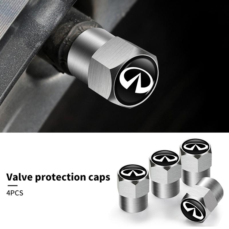 Car Metal Tire Valve Caps Knurled Core Cap Accessories Tire Dust Cap For Infiniti Q50 FX35 Q30 G37 Q70 QX70 G35 Q60 QX50 QX60 tcz1