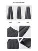 Gray Striped Wide-Leg High-Waisted Women's Pants - 2026 Spring Arrival, Straight and Slimming Versatile Suit Style.