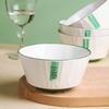 Jingdezhen Nordic Ceramic Noodle Bowls with Jade Green Rim