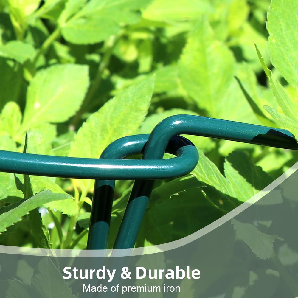 2-Pack Half Round Metal Green Garden Support Stake Garden Plant Support Wire Cage for Rose Flowers Vine Tomato (9.8'' Wide x 15.7'' High)