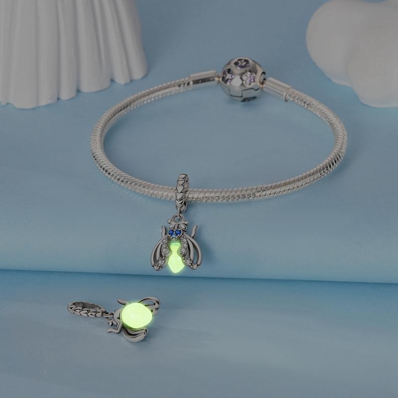 Fits Genuine Copper Charm Bead Luminous Firefly Charm For Women Beautiful DoItYourself Birthday Jewellery Gift