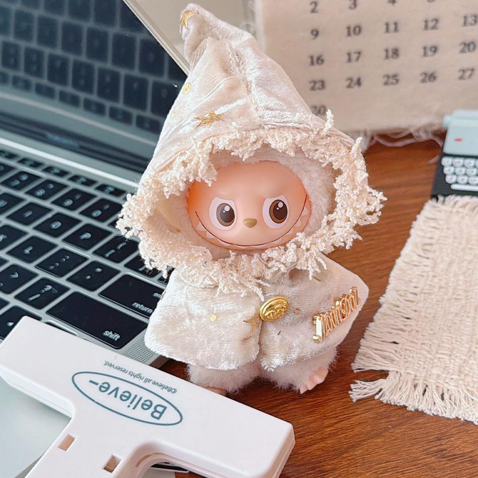 NEW 10cm Labubu Doll Clothes Fashion Star Moon Cloak Shawl Clothing Set For Labubu Dolls Trendy Clothing Accessories Gift no doll