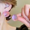 Silver Needle Pink Cubic Zirconia Flower Stud Earrings – Elegant & Delicate Accessories for Women.