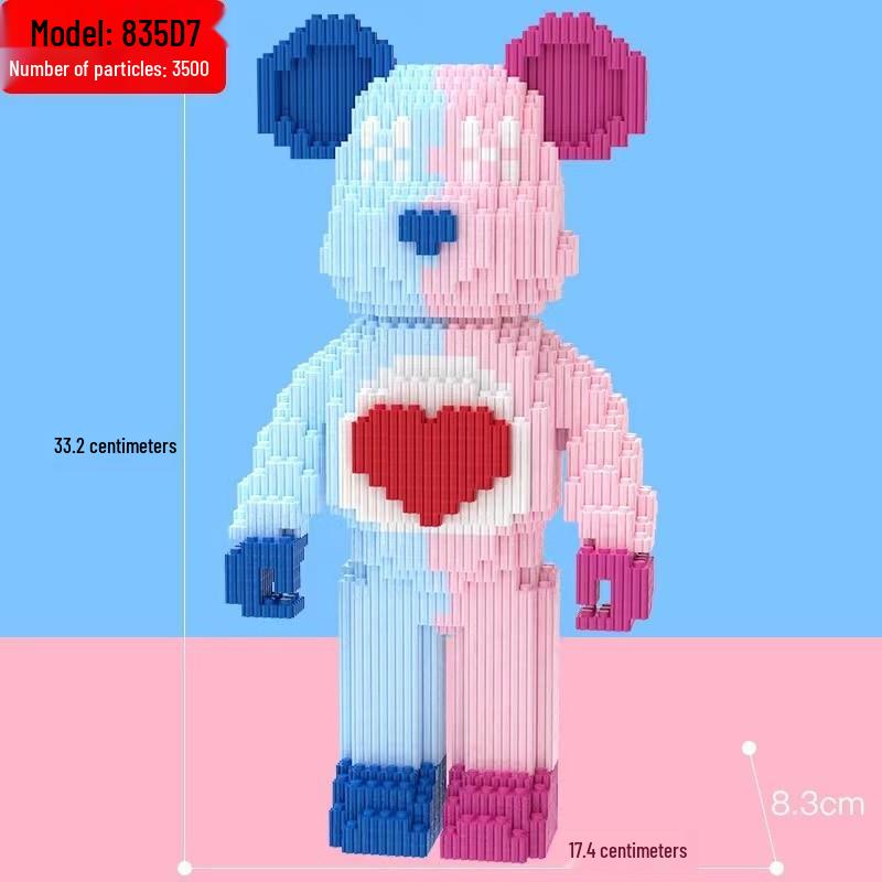 Girls' Compatible Lego: Violent Bear Building Block Series - Educational Micro-Block Interlocking Toys & Gifts