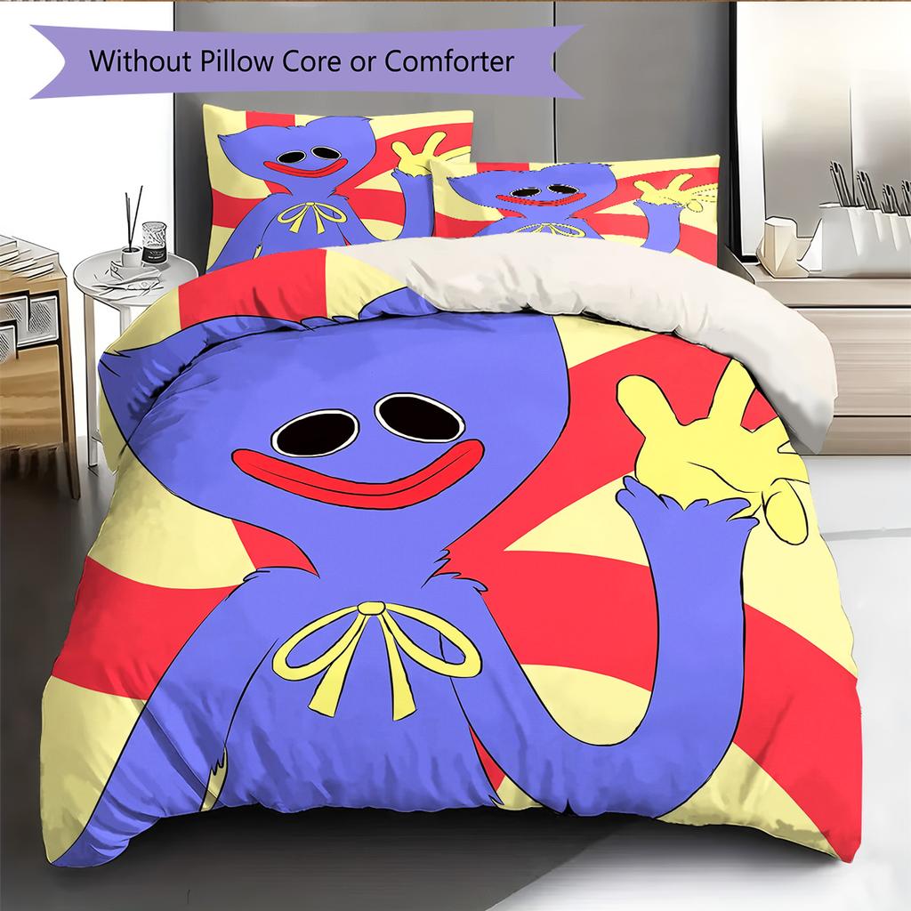 Wogi Pattern Bedding Quilt Set Home Decoration Gift (1 * duvet cover + 2 * pillowcase without core)